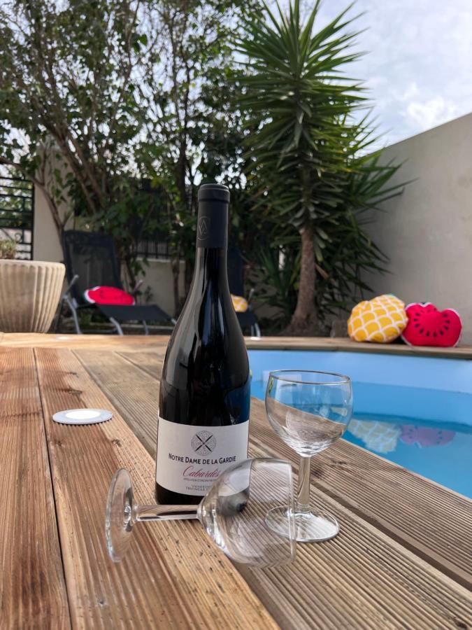 Charmante Maison Climatisee Avec Piscine Au Calme A การ์กาซอน ภายนอก รูปภาพ