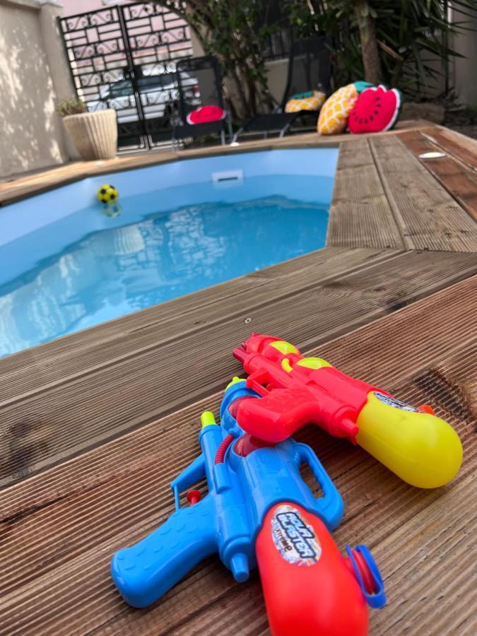 Charmante Maison Climatisee Avec Piscine Au Calme A การ์กาซอน ภายนอก รูปภาพ